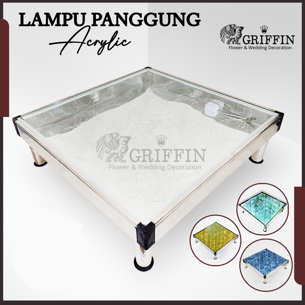 GRIFFIN LAMPU PANGGUNG KACA AKLIRIK 1 SET ISI 4 UKURAN 60X60CM | BAHAN TEMPERED GLASS KUAT DAN KOKOH