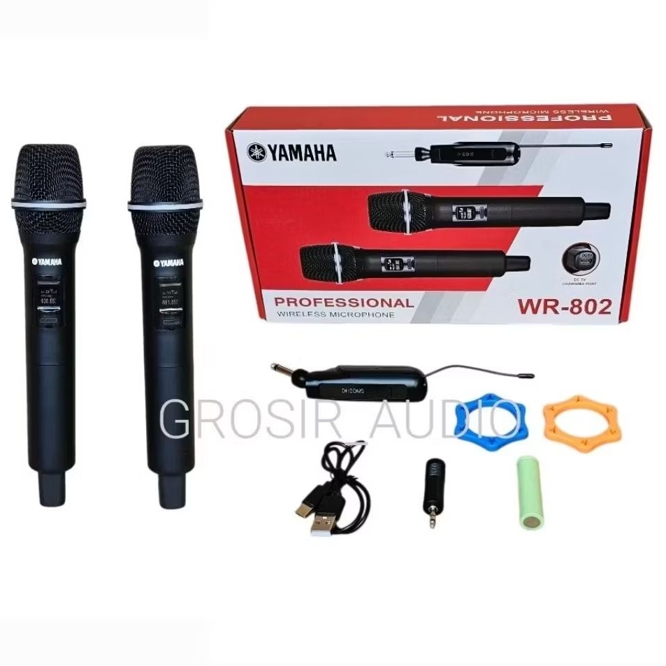 Harga promo Yamaha Mikrofon Wireless WR-802 & WR-801 dengan Receiver yang Bisa Ditekuk Mic Profesion
