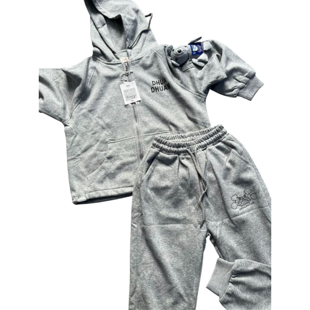 Grey Hustle Hoodie Set
