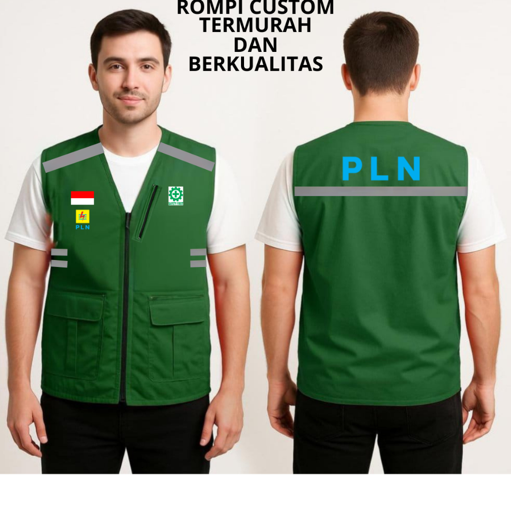 Rompi Vest Scotlight zipper Logo K3 PLN Pria Wanita Original Rompi Vest parasut distro K3 PLN safety