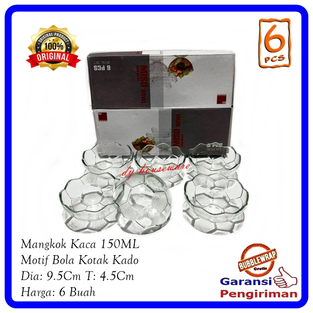 Mangkok Kaca Kecil Mangkok Cuko Bola Mangkuk Hadiah Survenir Kotak Kado ( Harga 6Pcs )