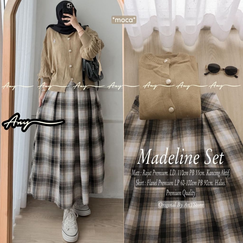 Madeline Set | Setelan Rok Rajut | Atasan Bawahan | One Set Remaja | ANY