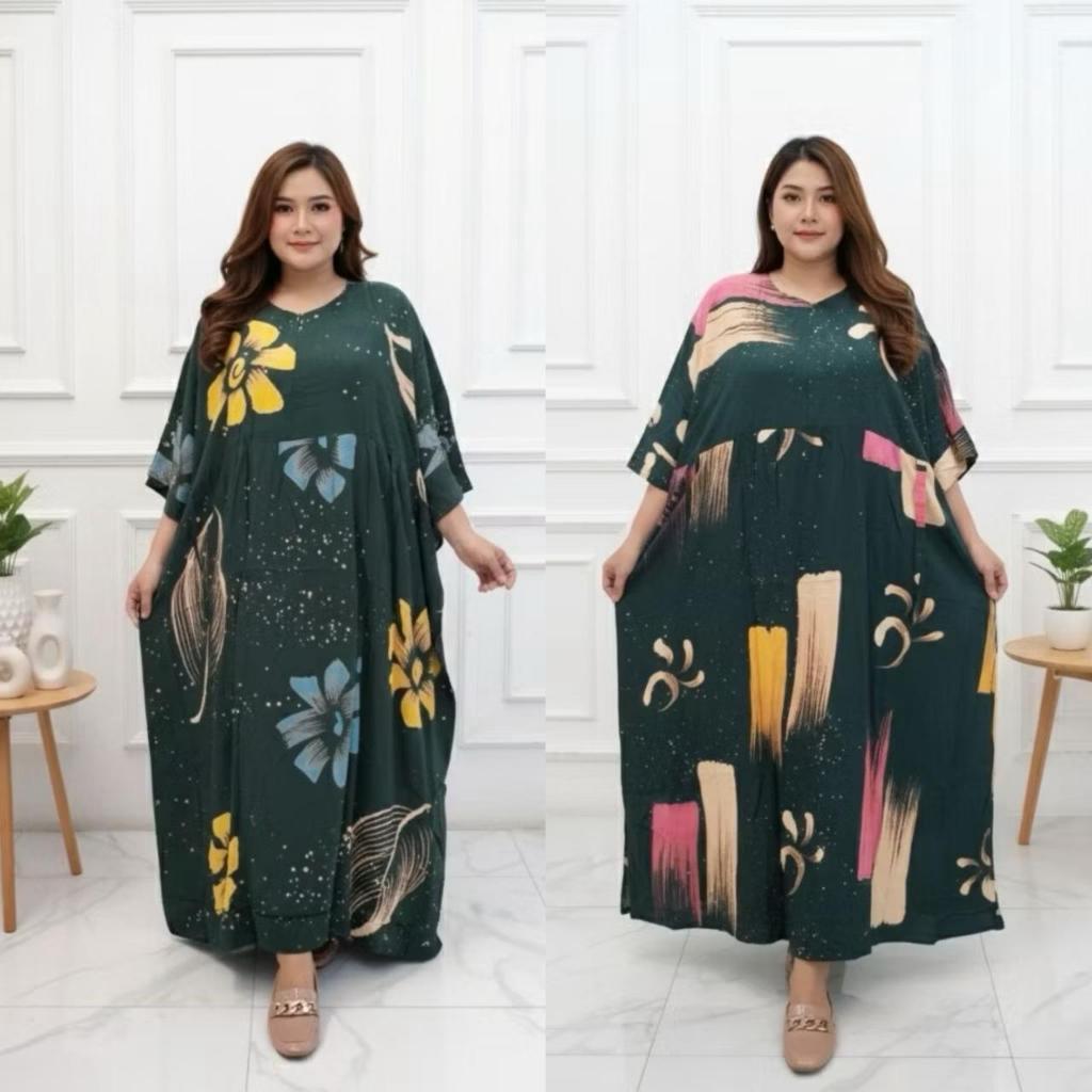 Daster Bahan Rayon Premium Tebal Jumbo Ld 140 Lengan Pendek