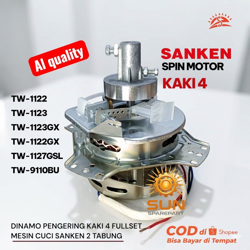 Dinamo pengering Sanken Fullset KAKI 4 AL QUALITY TW-9110BU TW-1122 TW-1123 TW-1122GX TW-1123GX TW-1