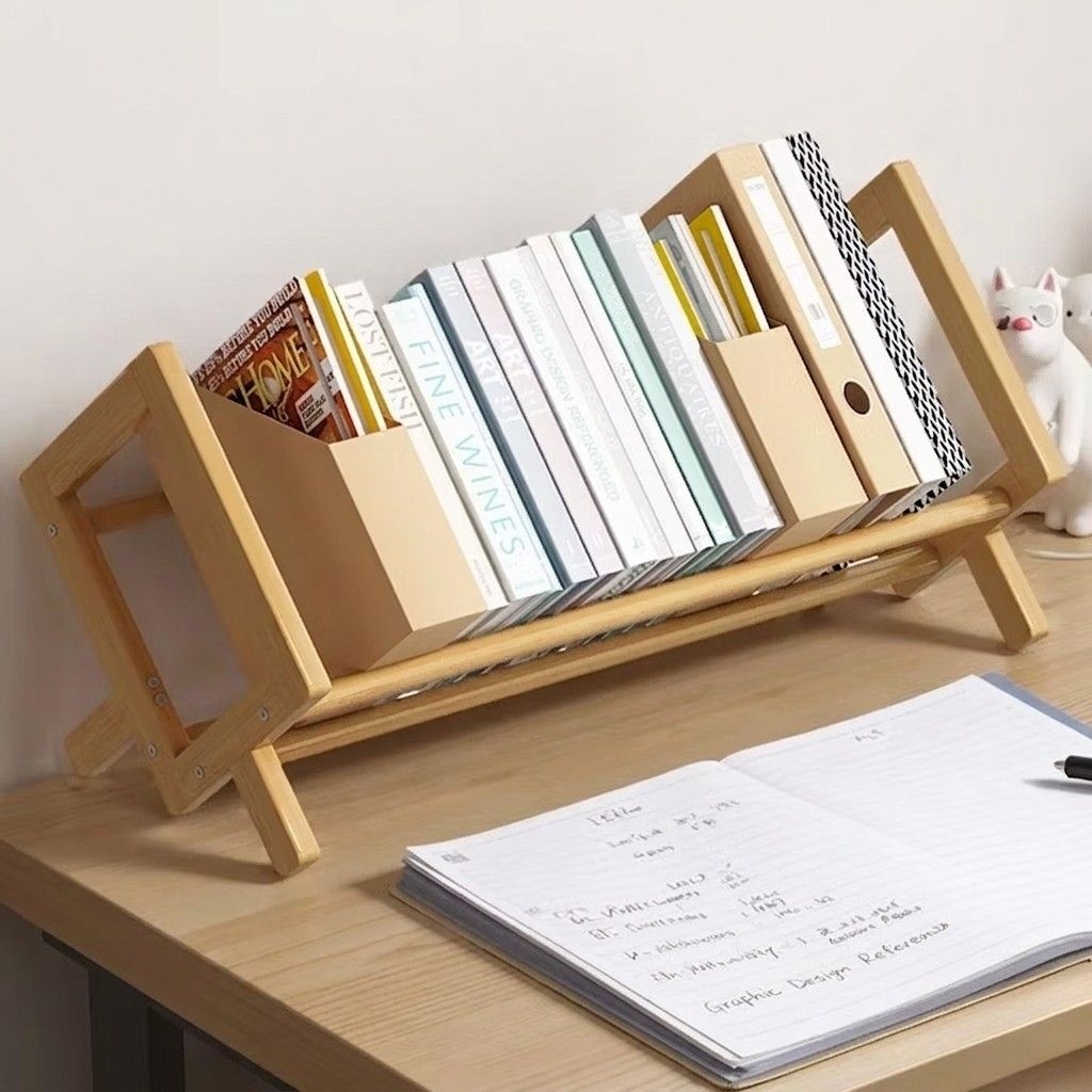 Rak Buku Meja Kayu Rak Meja Rak Organizer Buku Rak Penyimpanan Rapi Buku Minimalis