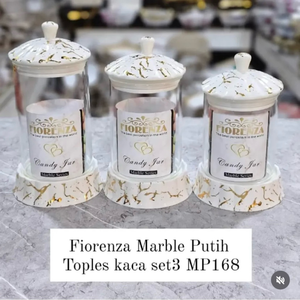 Toples kaca set 3 fiorenza 168