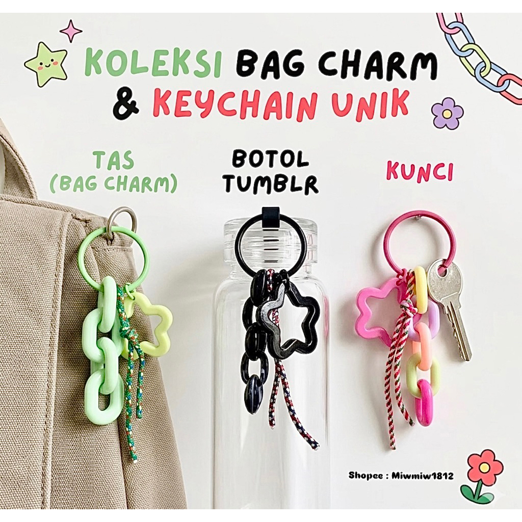 Gantungan Tas Gantungan Kunci Ganci Bagcharm Keychain Ganci Tas Ganci Kunci Gantungan Tas Pink Ganci