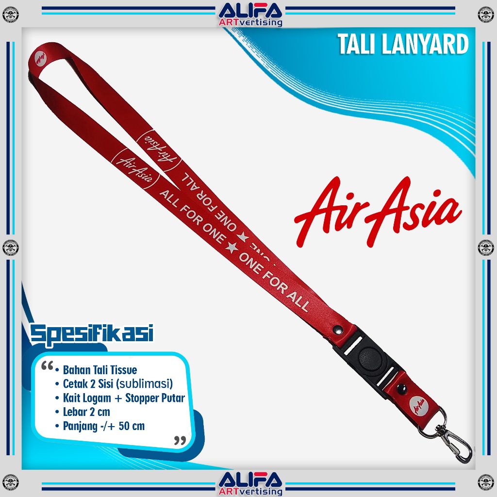 TALI LANYARD GANTUNGAN ID CARD/HP/KUNCI/DLL.. AIR ASIA
