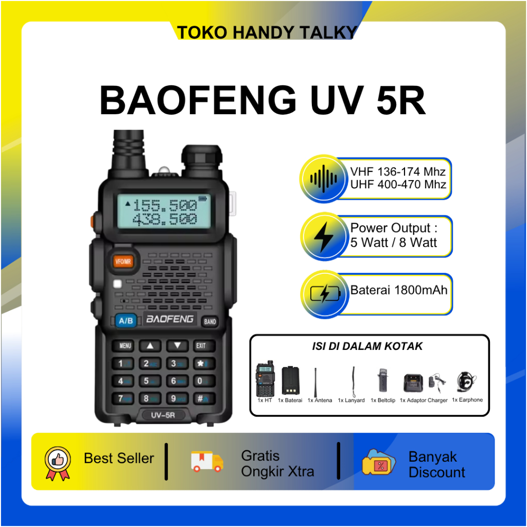 Baofeng UV-5R UV5R 5Watt 8Watt Dualband Handytalkie