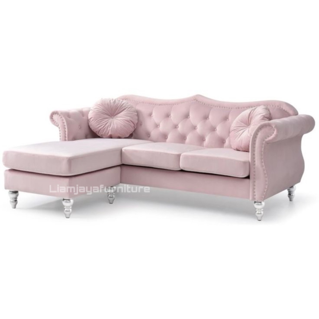 SOFA L CASTERFIELD PINK