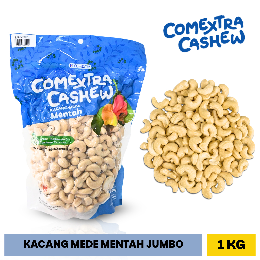 Kacang Mede Comextra Mentah Jumbo 1 Kg - Sulawesi Cashew Kernel Kacang Mete / Mente Comextra Majora