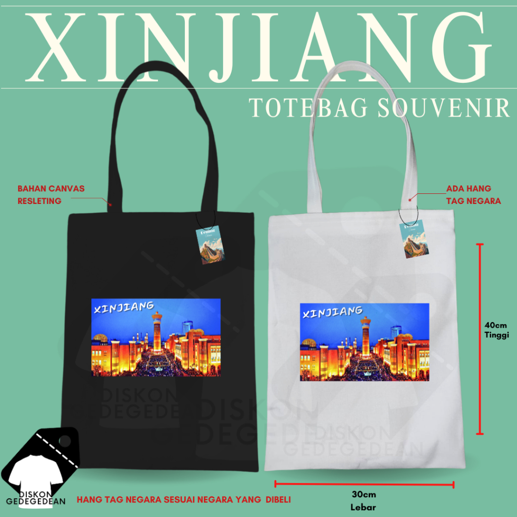 Diskongedegedean Totebag Xinjiang Souvenir Tas Oleh Oleh China Kanvas Resleting