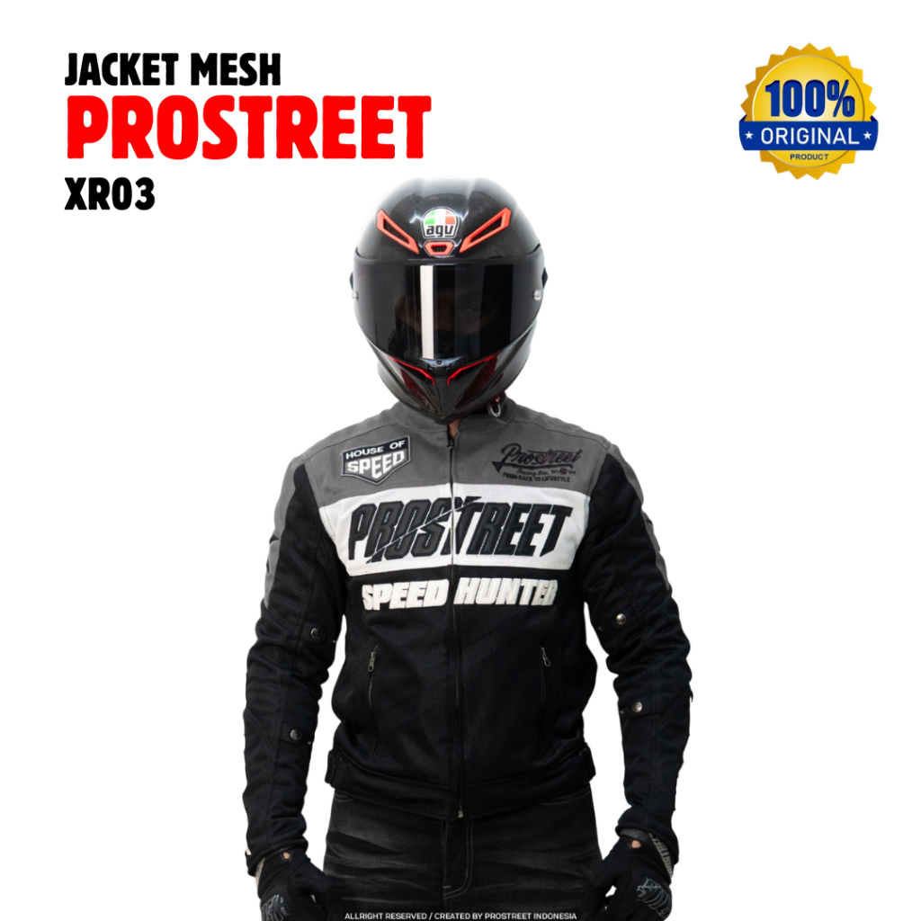 JAKET MOTOR MESH PROSTREET CLAYMORE XR03 GREY ORIGINAL