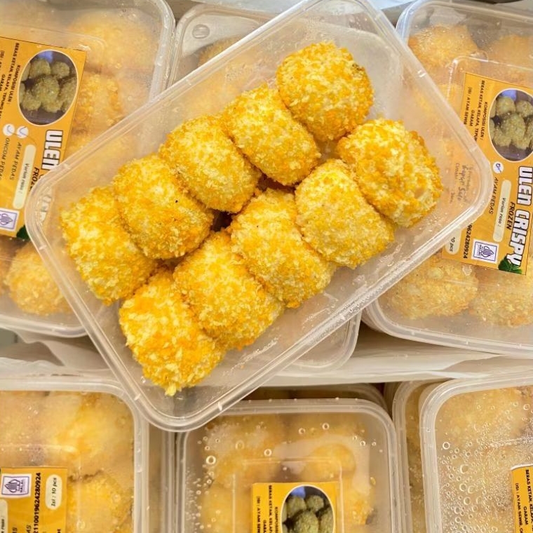 ulen crispy isi 10pcs - Isian 5pcs ayam dan 5pcs oncom jadi sudah mix dalam 1 box.