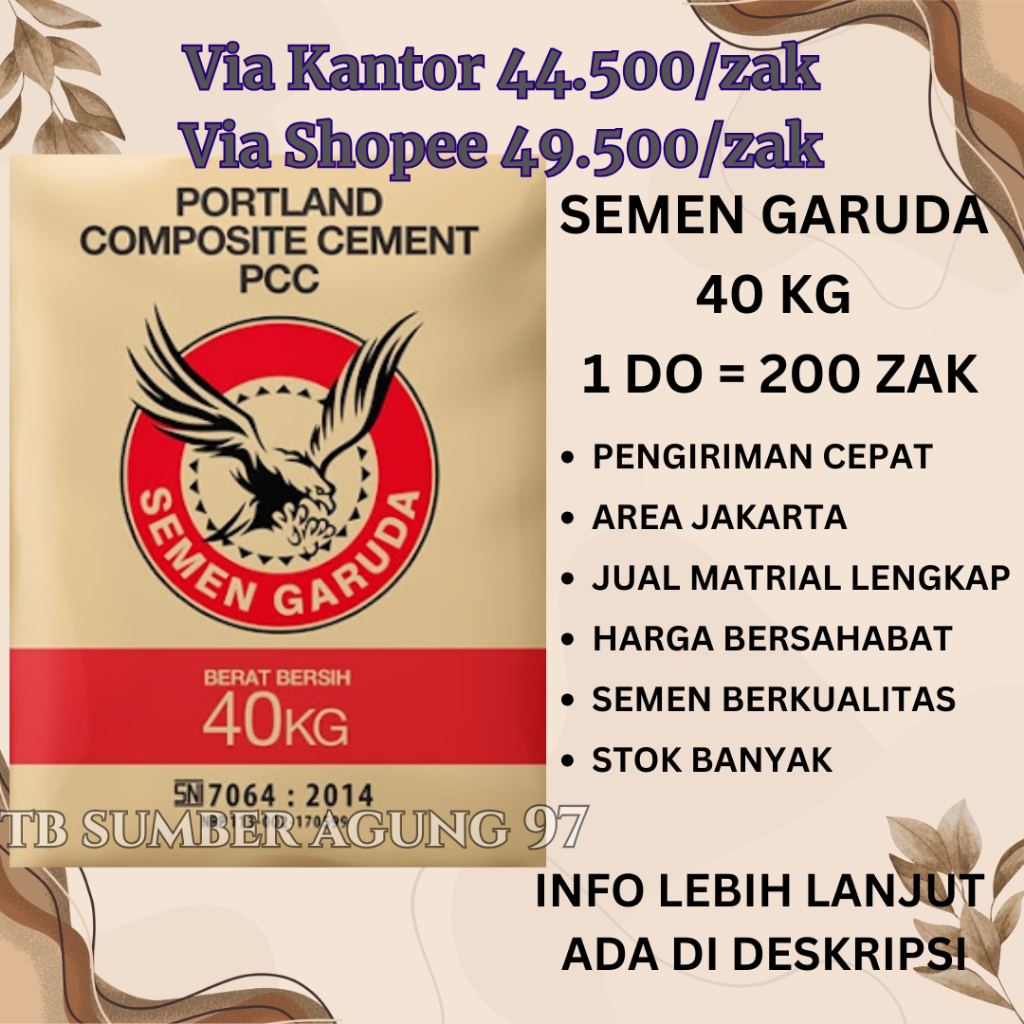 Semen GARUDA 40 kg 1 DO 200 zak | Semen PCC Murah Berkualitas