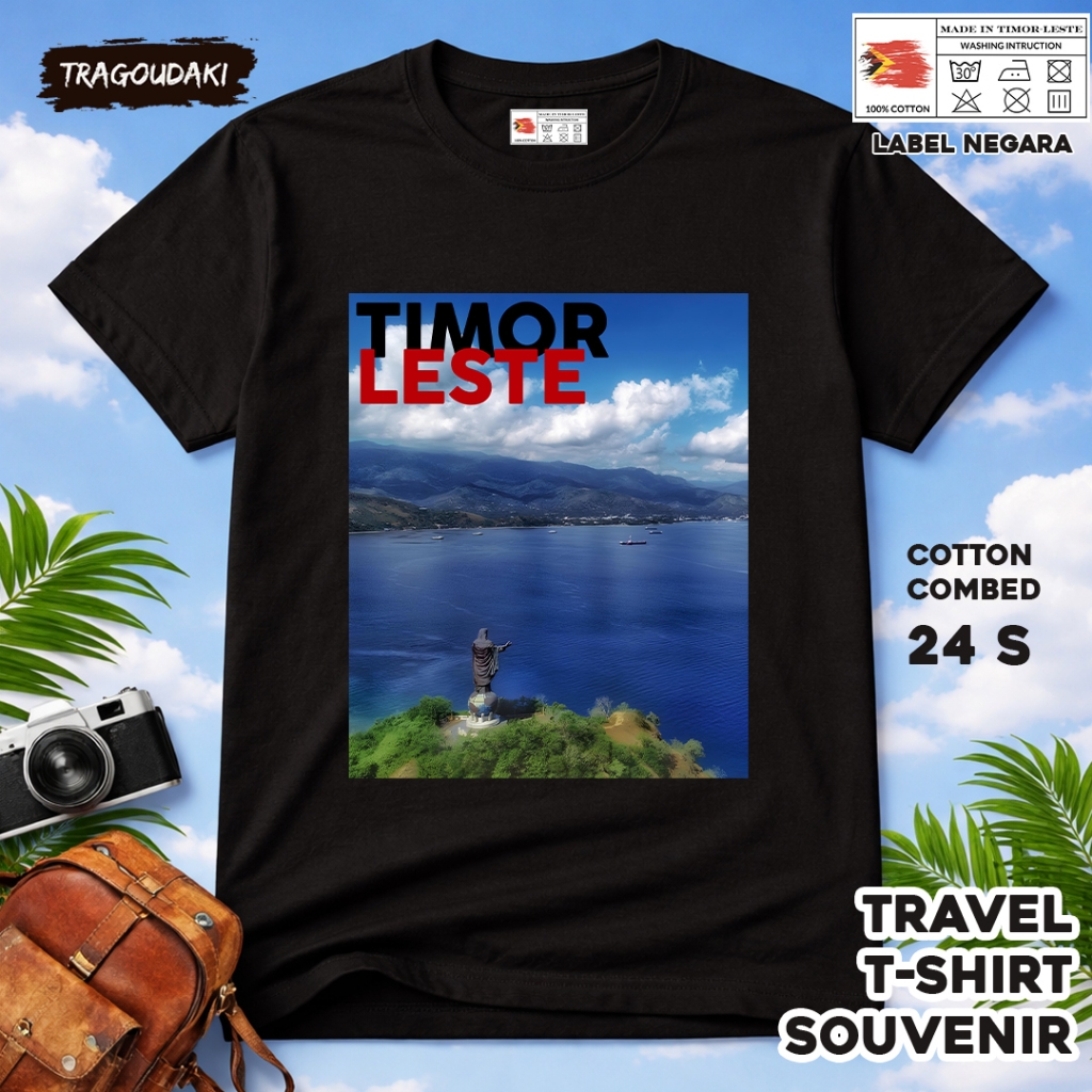 KAOS Oleh oleh TIMOR LESTE  Baju Suvenir Tag TIMOR LESTE 5  bahan cotton combed 24s