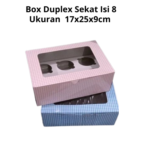 Box Sekat Isi 8 Ukuran 17x25x9cm Box Kemasan Cupcake