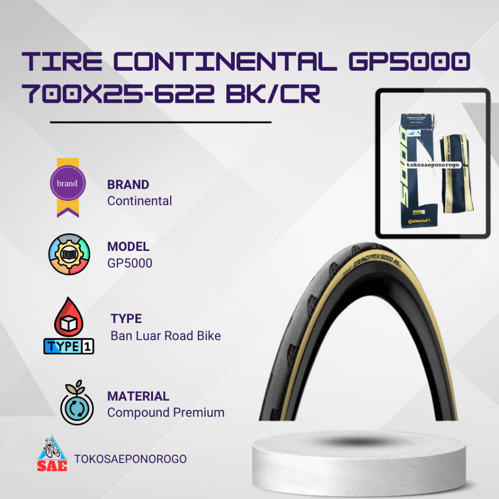 TIRE CONTINENTAL GP5000 700X25C 25 622 BK CR BAN ROAD BIKE BAN CONTINENTAL GP5000