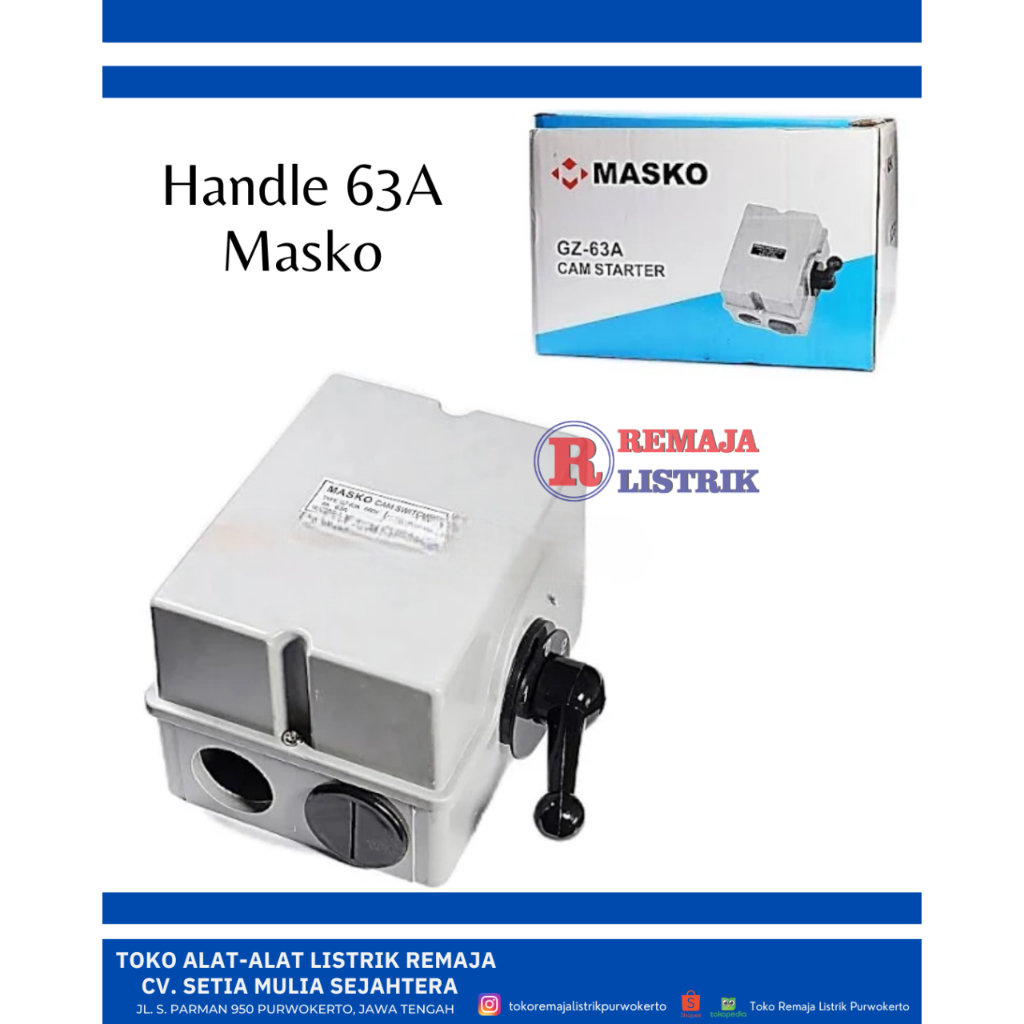 Handle Saklar 63A OHM Change Over Switch Anti Jeglek Masko