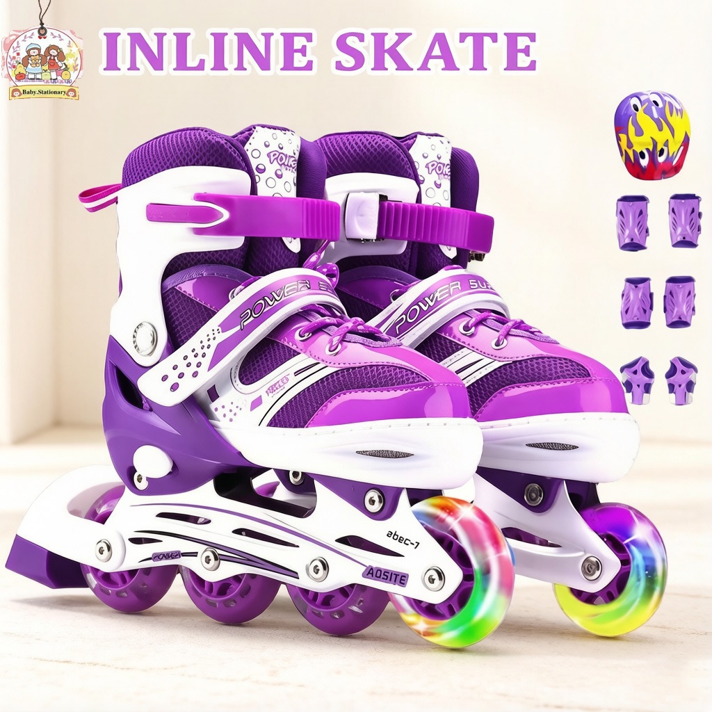 Sepatu Roda Profesional untuk Anak Perempuan & Dewasa – Ukuran Universal Usia 3–13 Tahun