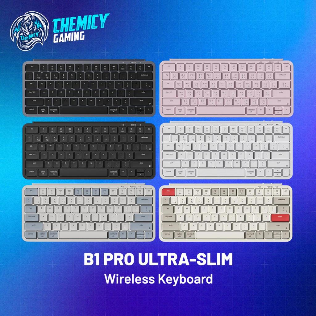 Keychron B1 Pro Ultra-Slim Wireless Keyboard - 75% Compact, Deep Black