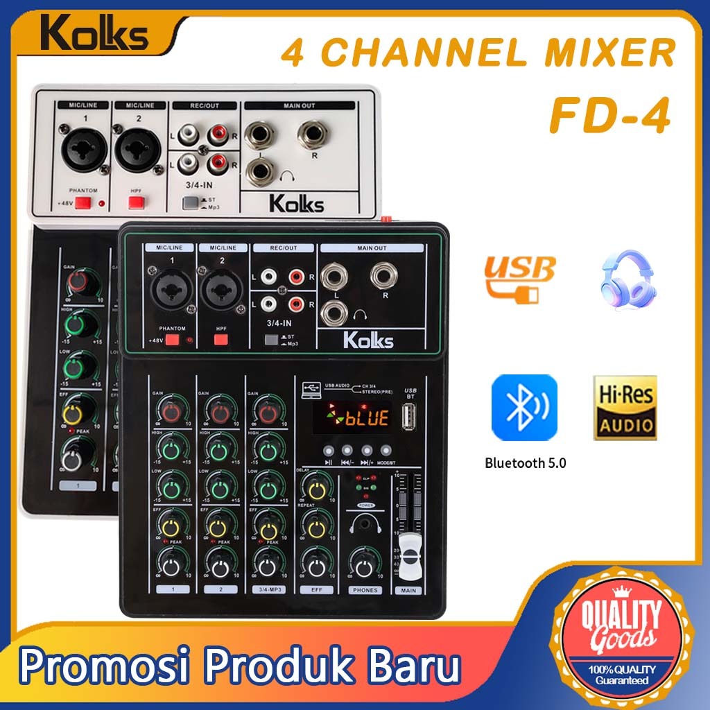 KOLKS  4 Channel Mixer audio/mixer mini/Sound Card/Amplifier /profesional  Recording equipment mikse