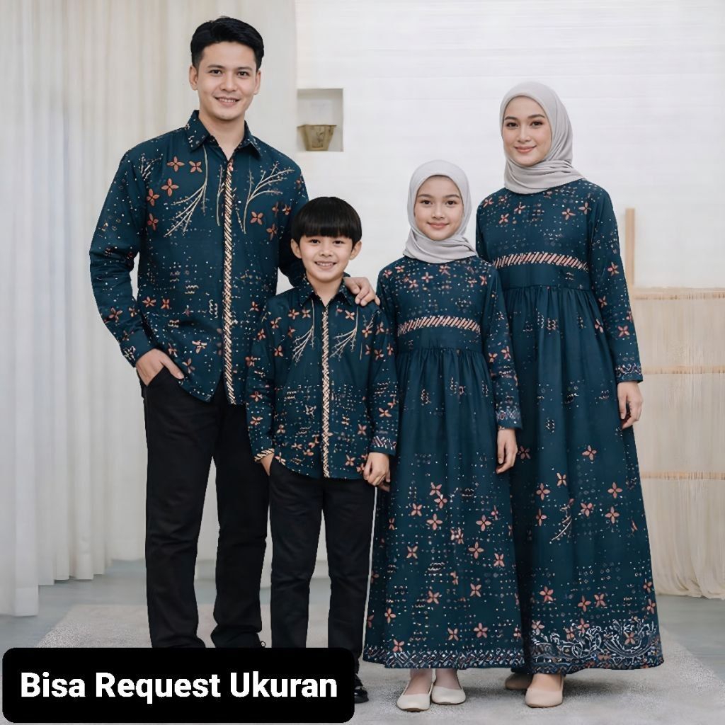 BAJU SERAGAM BATIK COUPLE GAMIS PASANGAN SARIMBIT KELUARGA CUSTOM ANAK BALITA REMAJA CEWEK COWOK / A