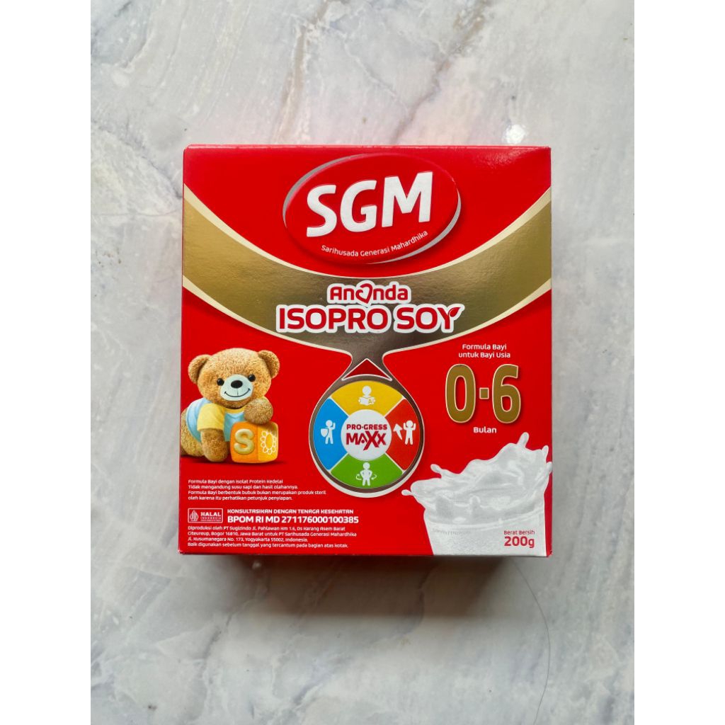 Susu Formula SGM Ananda Isopro Soya 0-6 Bulan 200gr - Aman untuk Alergi Susu Sapi