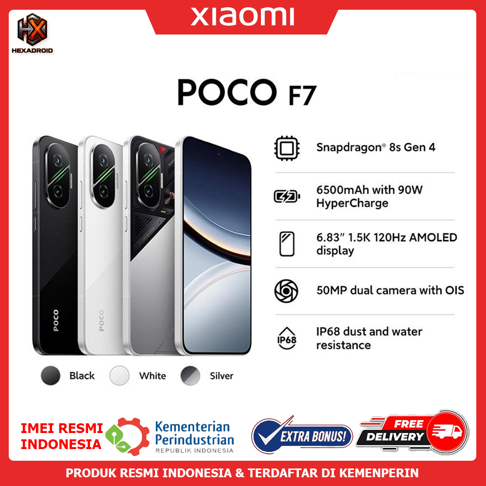 POCO F7 5G 12/512GB PRODUK ORIGINAL RESMI XIAOMI INDONESIA