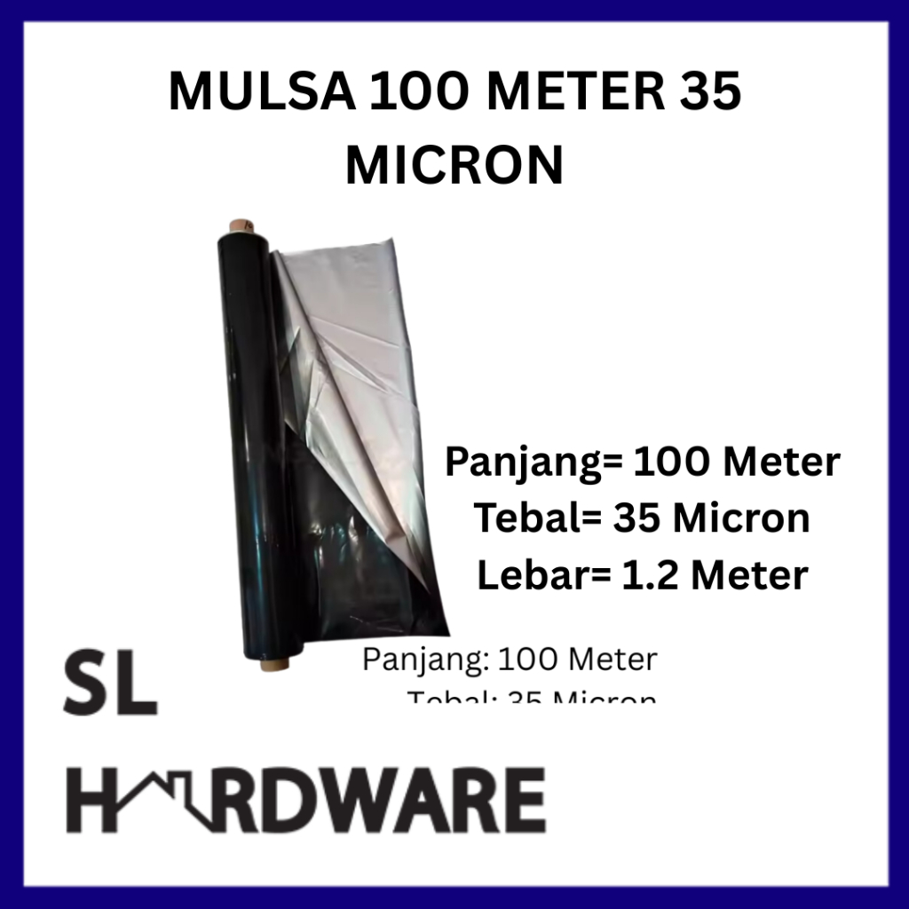 Plastik Mulsa Hitam Perak 4 Kg Mulsa Perkebunan Mulsa 100 Meter