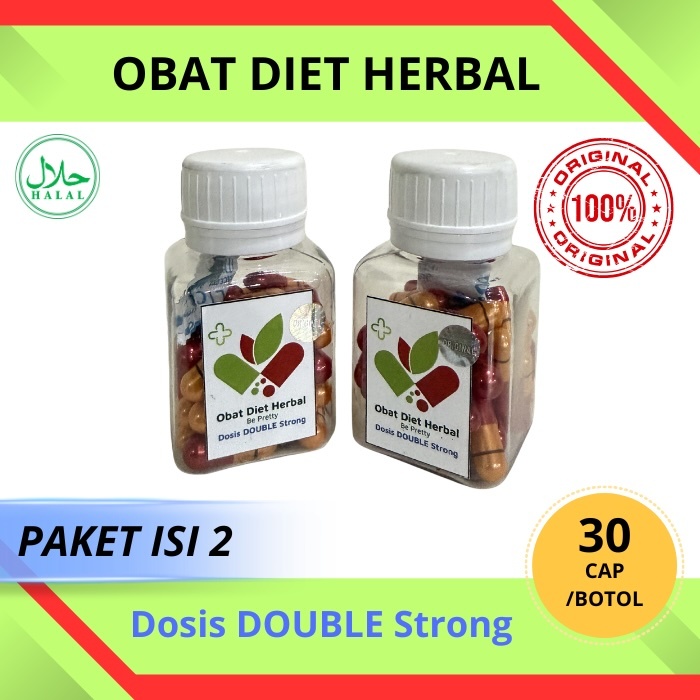 PAKET ISI 2 - Obat Diet DOUBLE STRONG - Kapsul Pelangsing Diet Herbal DOBLE STRONG Ring 1 Kualitas 1