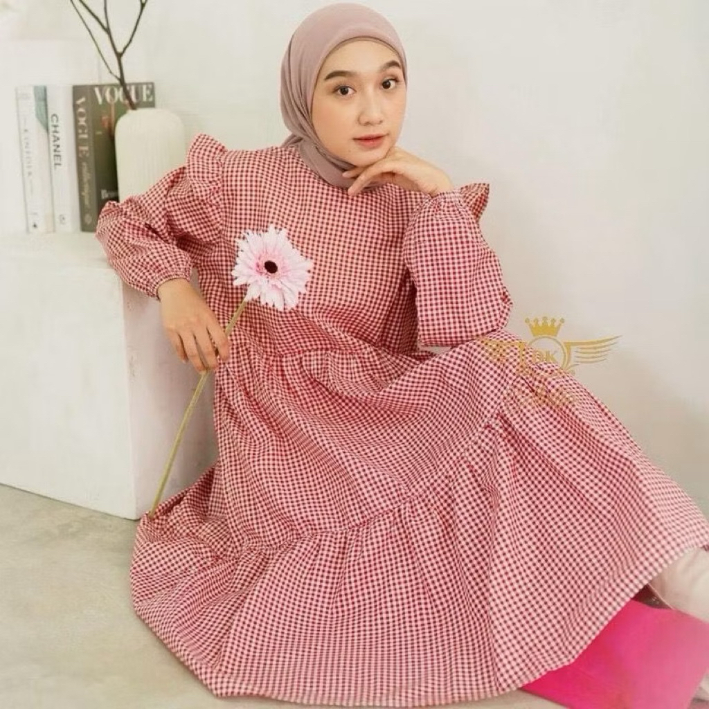 Lula Tunik katun motif kotak | tunik katun