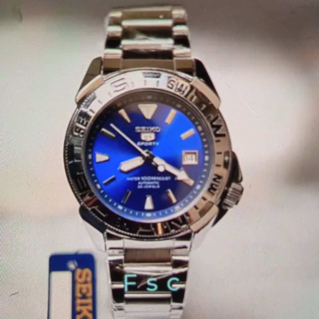 jam tangan Seiko automatic tanpa baterai blue