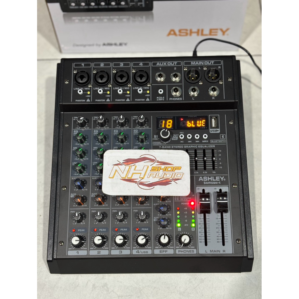 Mixer Ashley Samson 4 Original 4 Channel Bluetooth - Soundcard Mixer Ashley 4 chanel Samson 4 Mixer 