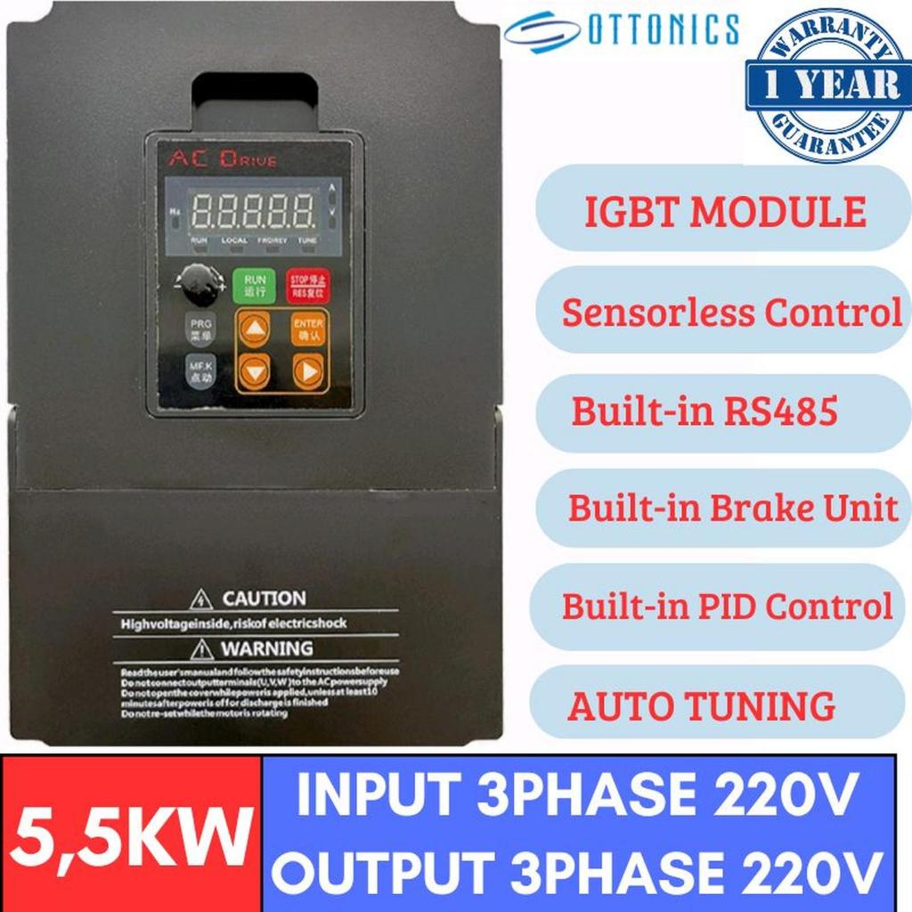 Inverter 3Phase 220V 5,5 KW 5,5KW Input 3 Phase 220V Output 3 Phase 220V Inverter 7,5HP 7,5 HP Inver