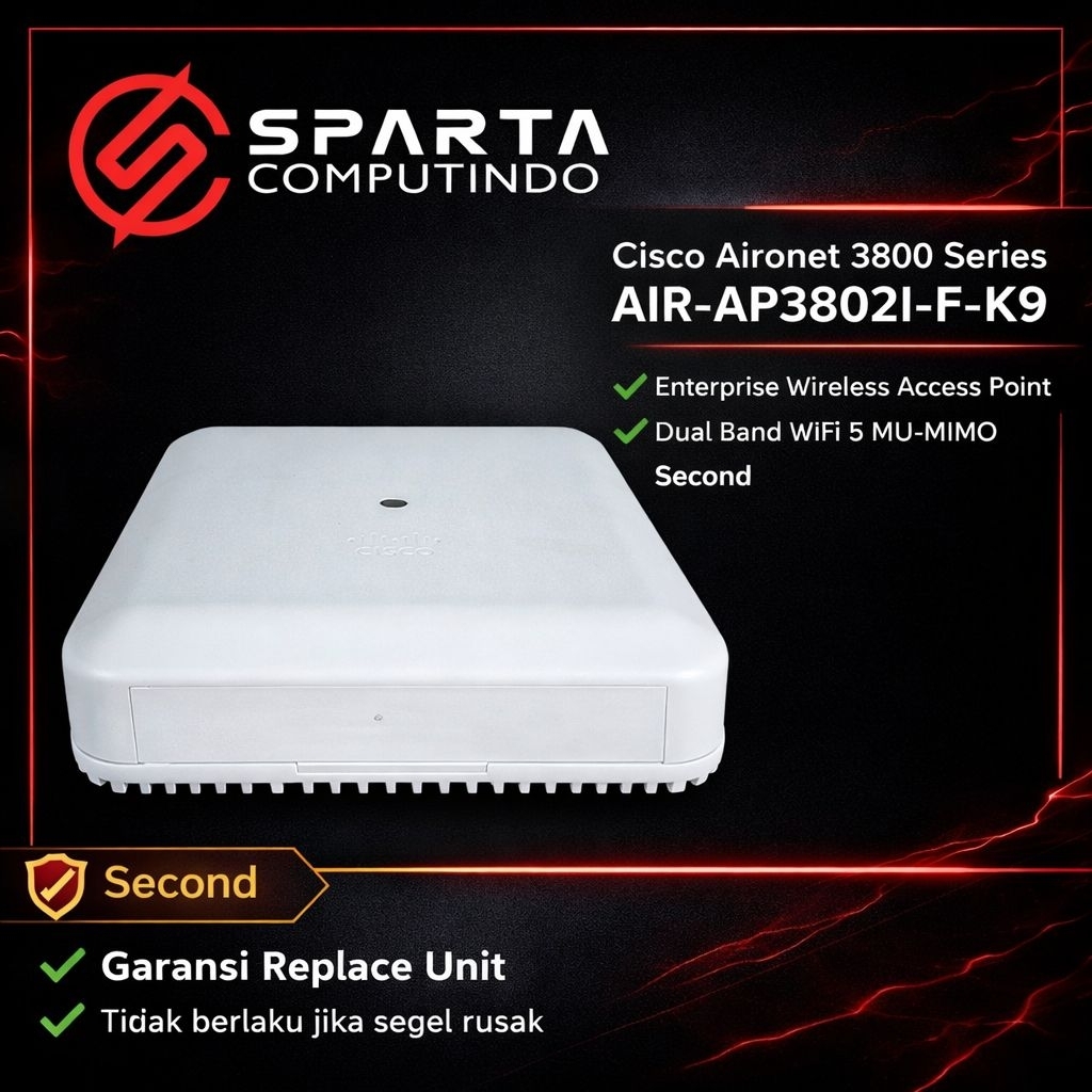 Cisco Aironet 3800 Series AIR-AP3802I-F-K9 Enterprise Wireless Access Point Dual Band WiFi 5 MU-MIMO
