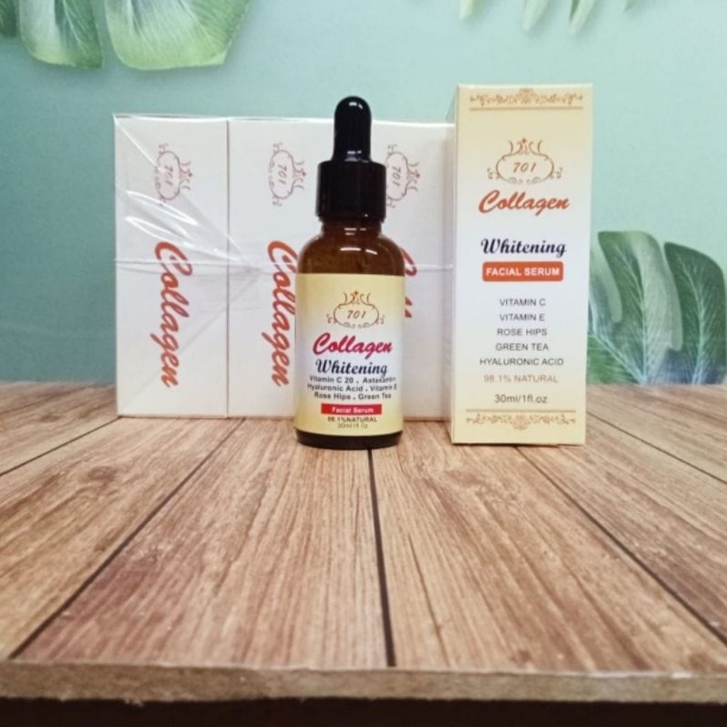 Serum Wajah Collagen 701 Glowing Whitening 30ml - Mencerahkan, Melembabkan, Antioksidan