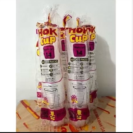 Gelas plastik Es ukuran 14oz dan 16oz