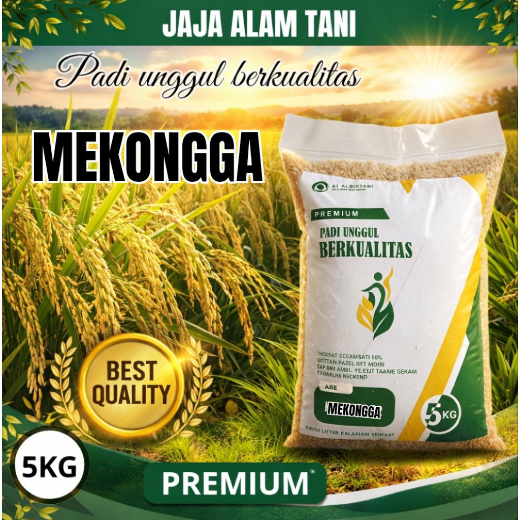 BENIH PADI UNGGUL BERKUALITAS MEKONGGA KEMASAN 5KG premium
