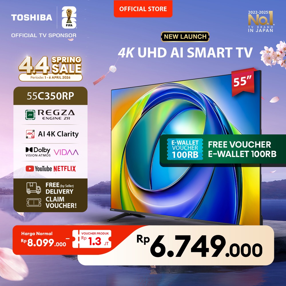 [4K] Toshiba TV 55" 4K UHD Smart TV - Regza ZR Gen3 Dolby Vision Atmos HDR10+ MEMC VRR ALLM AI Sound