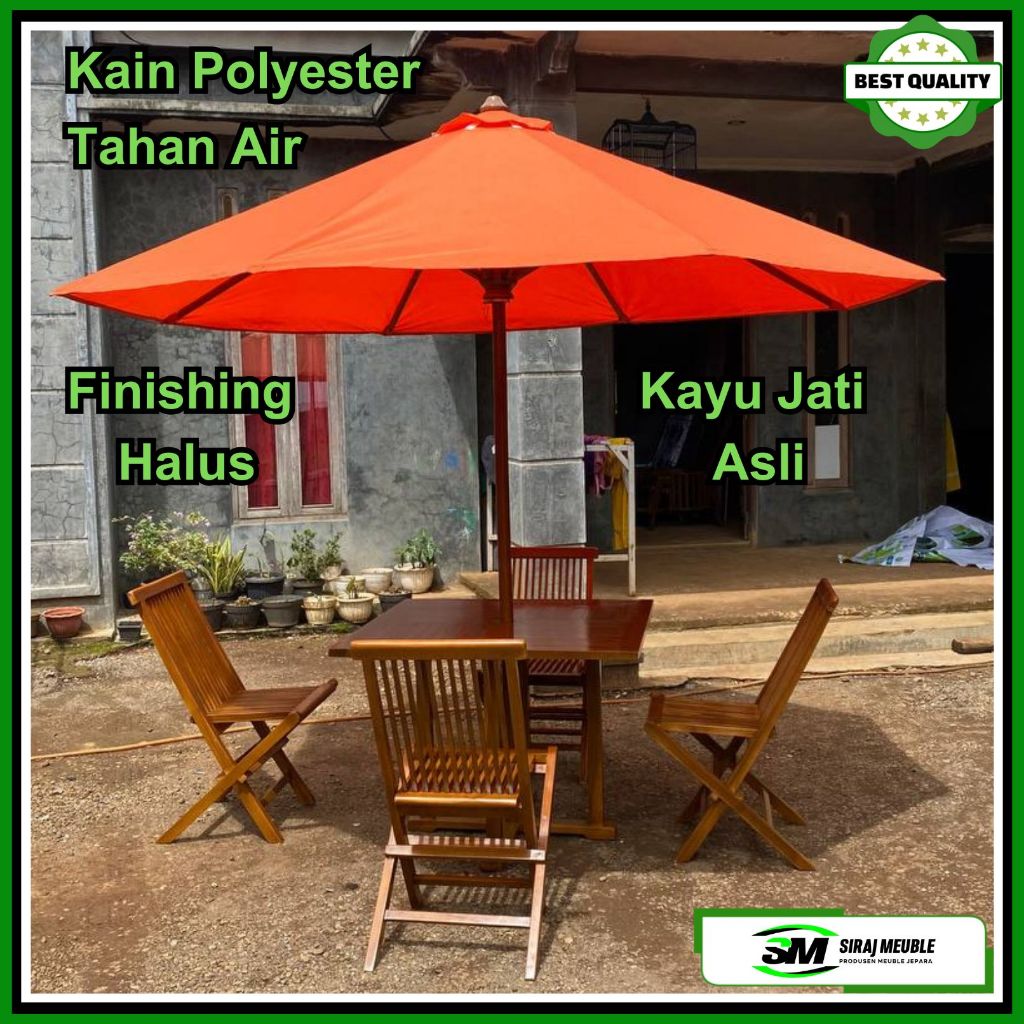 Set Meja Kotak Payung Taman Payung Cafe Meja Taman Outdoor