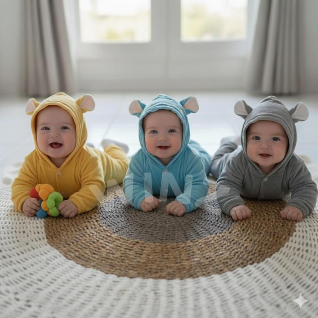 Jumper Bulu Bayi Laki-Laki & Perempuan Jaket Hoodie Bulu Karakter Bahan Premium Bulu Stelan Sweater 