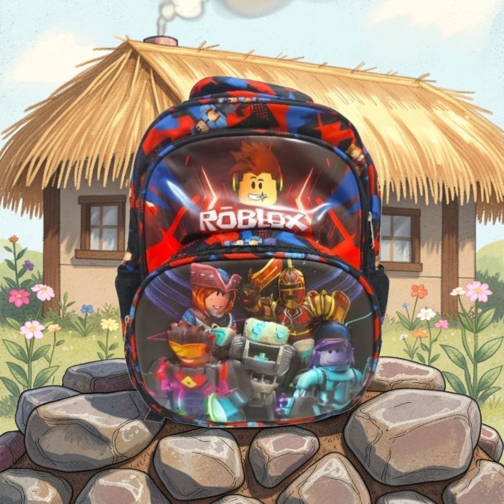 Ransel SD Minecraft Roblox import backpack anak laki Roblox Tas Minecraft merk HSD/ kado anak premiu