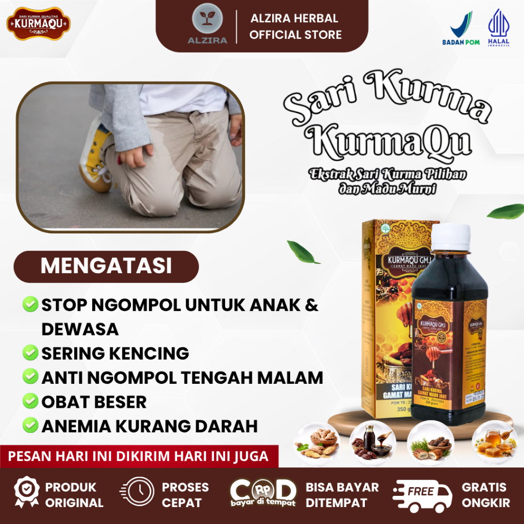 Kurmaqu 100% Asli Madu Herbal Obat Stop Ngompol Untuk Anak Dan Dewasa - Obat Sering Kencing - Obat A