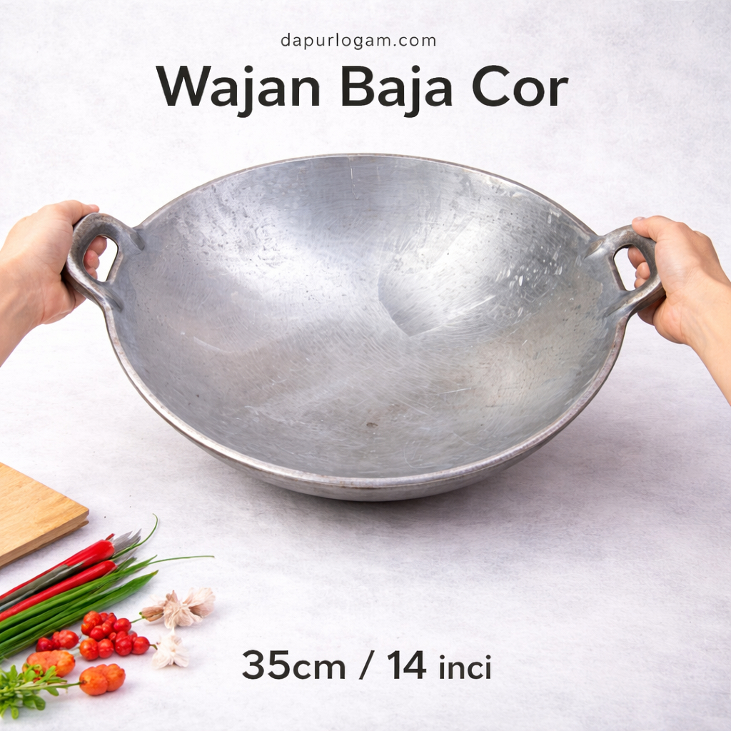 WAJAN BAJA COR 14" 35CM/ WAJAN KUALI BAJA/ WOK BESI COR/ WAJAN JUMBO / KUALI WOK BAJA