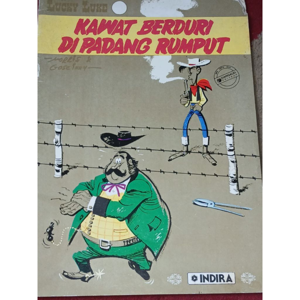 buku komik cergam lucky luke besar kawat berduri