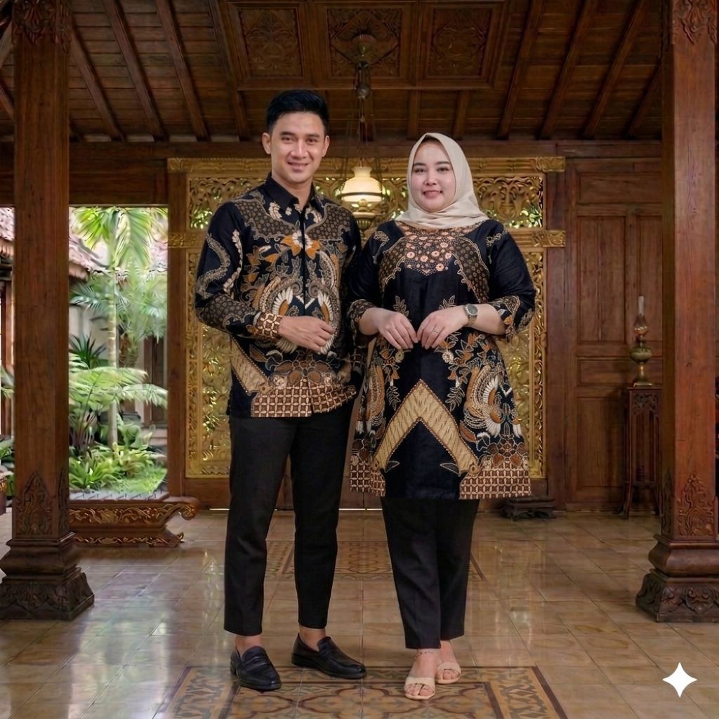 Baju Batik Couple Jumbo Ld 140 Bahan Batik Halus Adem Motif Terbaru