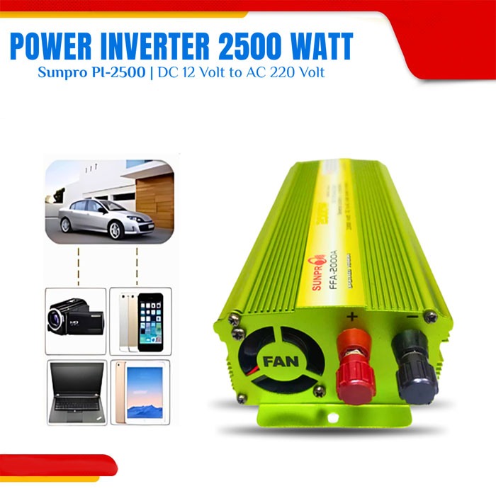Power Inverter Sunpro Pi-2500 Power Inverter Sunpro Daya 2500W Led Display