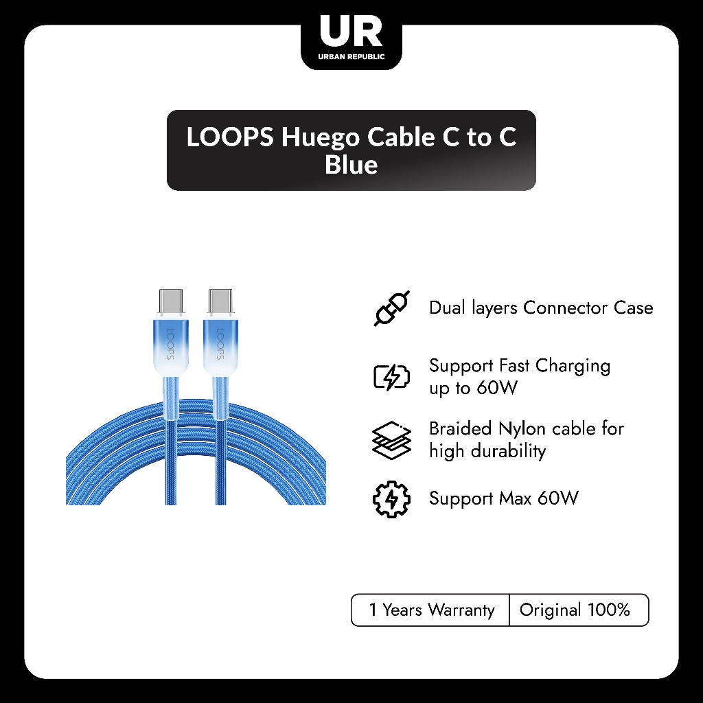 LOOPS Huego Cable C to C - Blue
