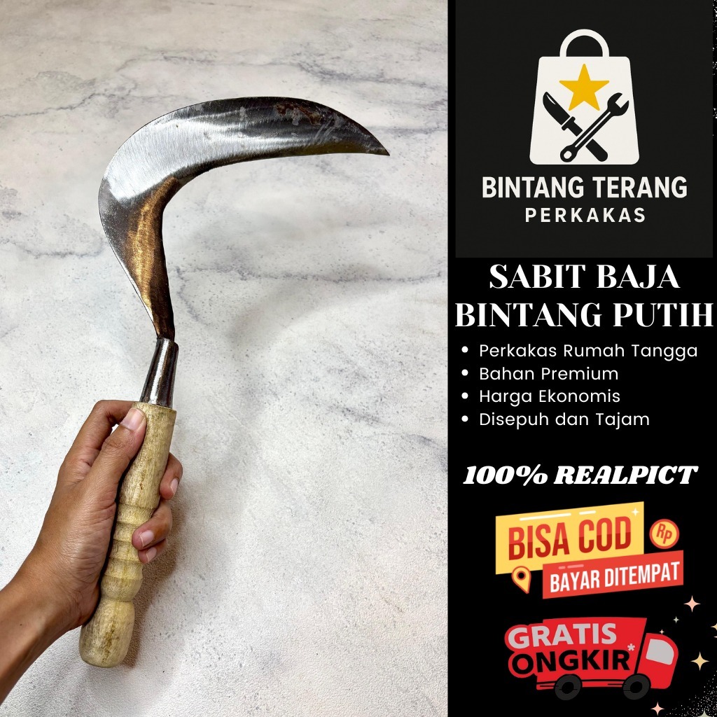 Sabit Arit Baja Bintang Putih – Tajam & Tahan Lama